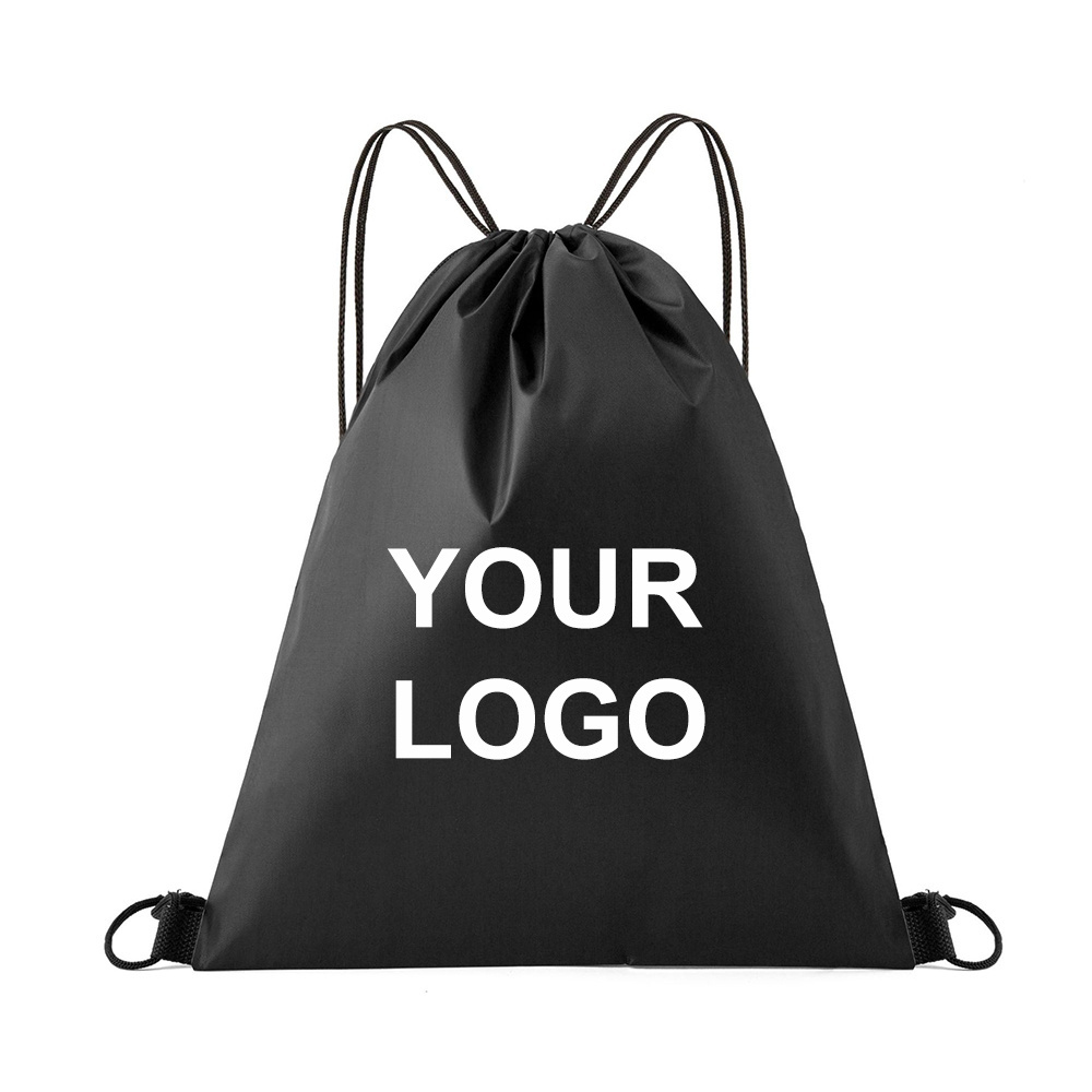 Custom Backpack With Logo Printed Sports Gym Drawstring for Kids Personalized Black 100% Canvas Drawstring Bag Cotton Backpack