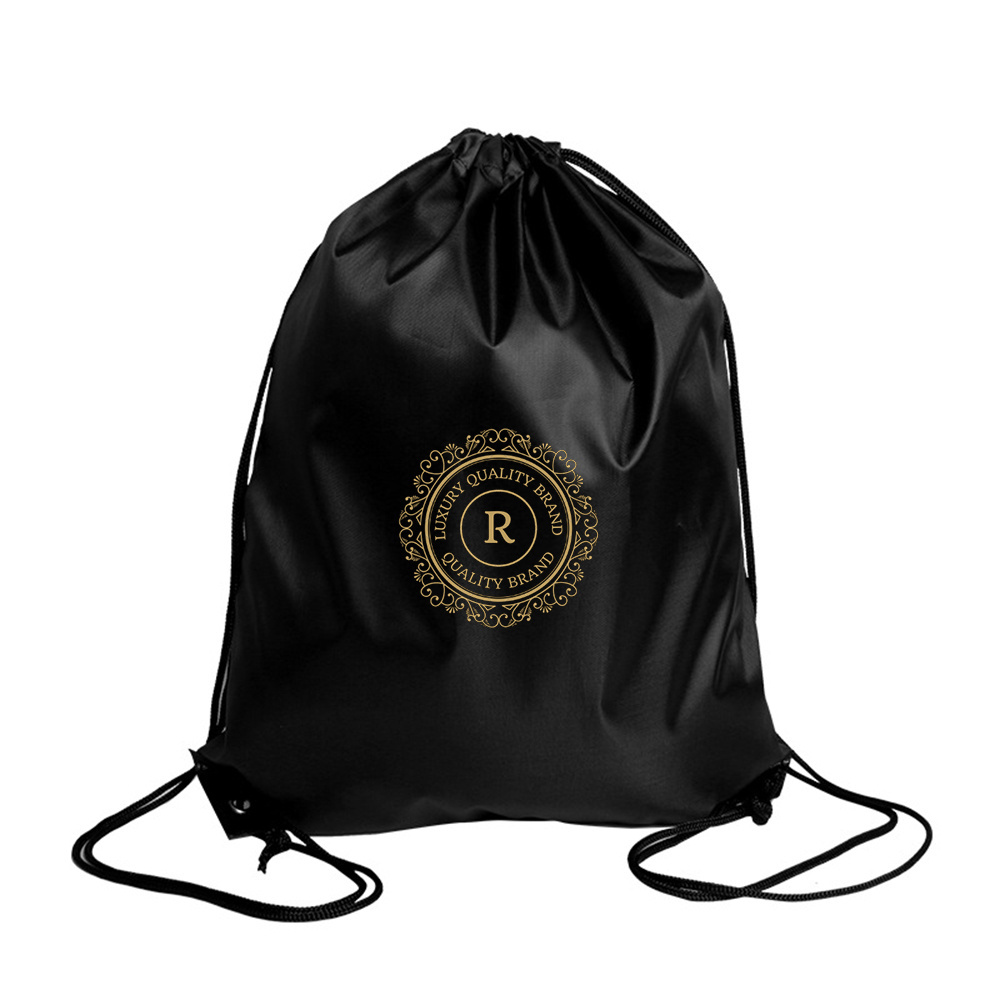 Custom Backpack With Logo Printed Sports Gym Drawstring for Kids Personalized Black 100% Canvas Drawstring Bag Cotton Backpack