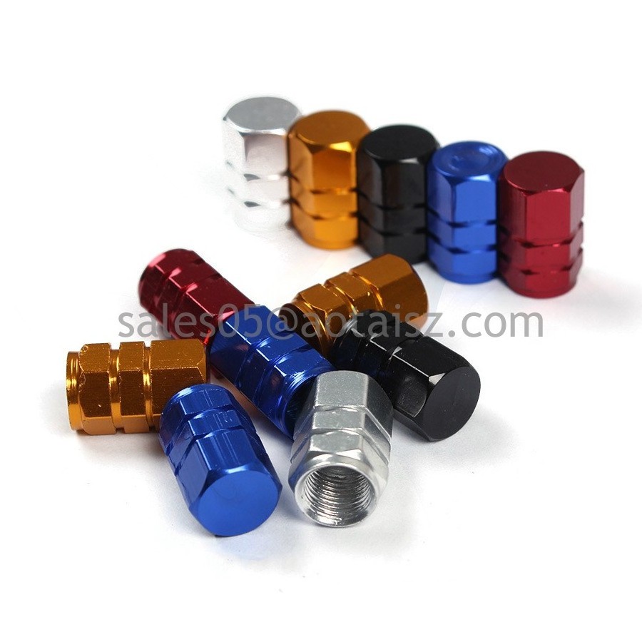 1Set of 4 Pieces Universal Car Auto Aluminum Alloy Wheel Tire Valve Stem Cap Cover Colorful