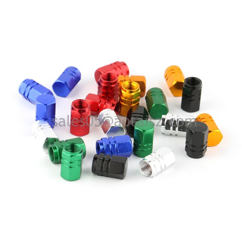 1Set of 4 Pieces Universal Car Auto Aluminum Alloy Wheel Tire Valve Stem Cap Cover Colorful