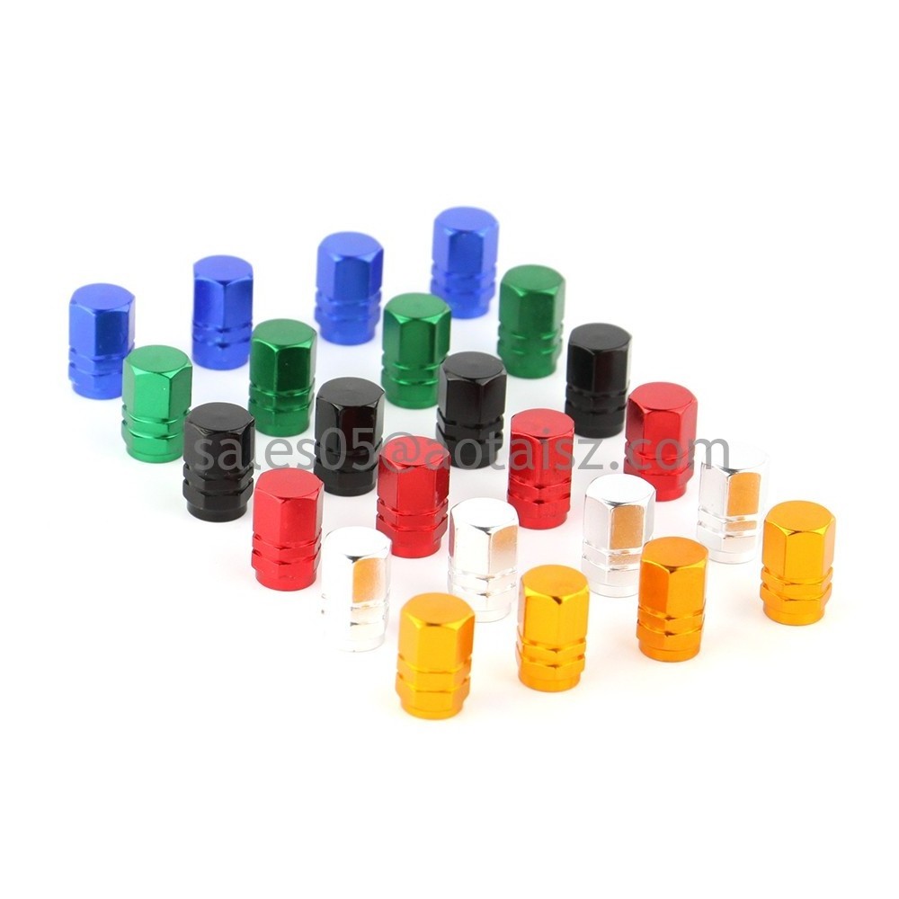 1Set of 4 Pieces Universal Car Auto Aluminum Alloy Wheel Tire Valve Stem Cap Cover Colorful