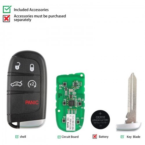 AUTEL IKEYCL005AL Chrysler 5 Buttons Universal Smart Key