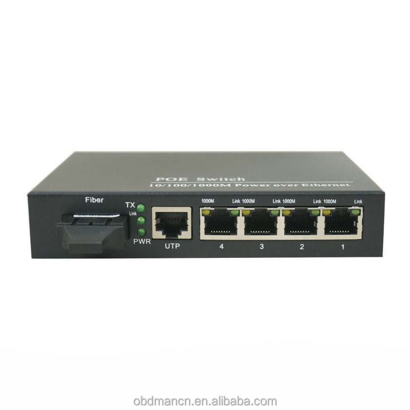 4POE+1UTP+1Dual Fiber switch 1310nm, 20km, Sc hirschmann poe switch 4 port