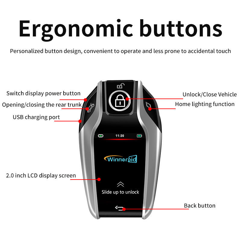 Latest Smart Key LCD Screen Display Key Universal Modified For BMW touch screen car keys Keyless Entry Auto lock