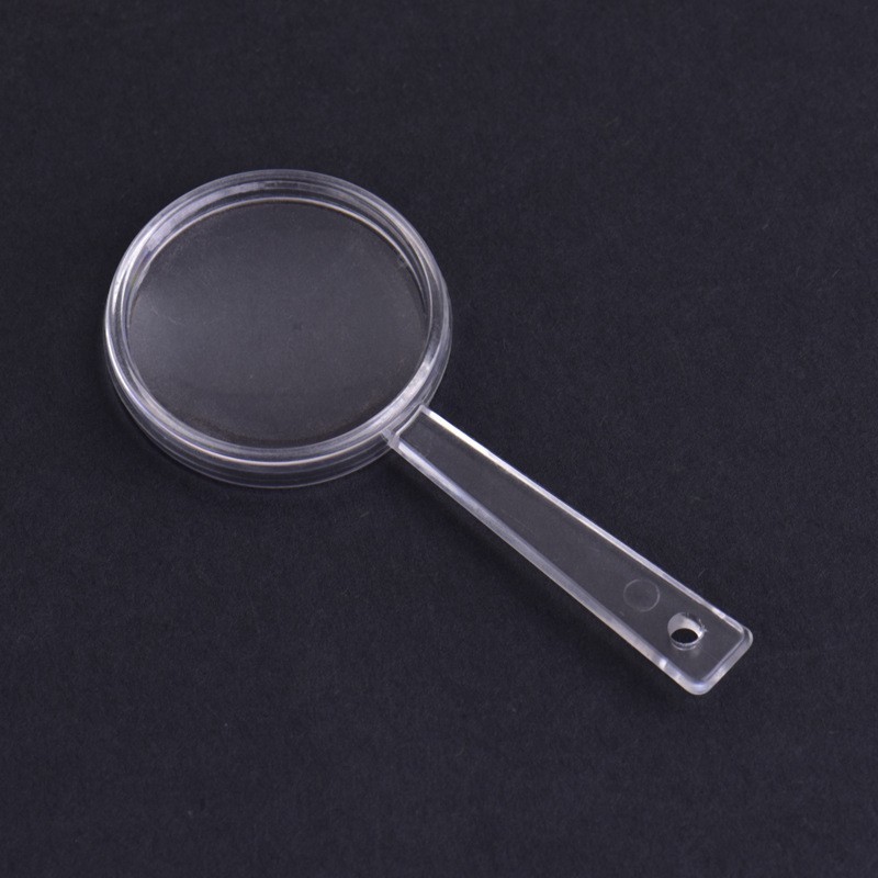 Handheld Plastic acrylic magnifiers 40mm fully transparent conjoined magnifying glass