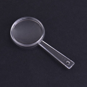 Handheld Plastic acrylic magnifiers 40mm fully transparent conjoined magnifying glass