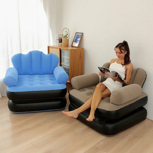 Hot Sale Portable Multifunctional Flocked Surface Folding Inflatable Sofa Bed Indoor And Outdoor Pvc Inflatable Air Sofa