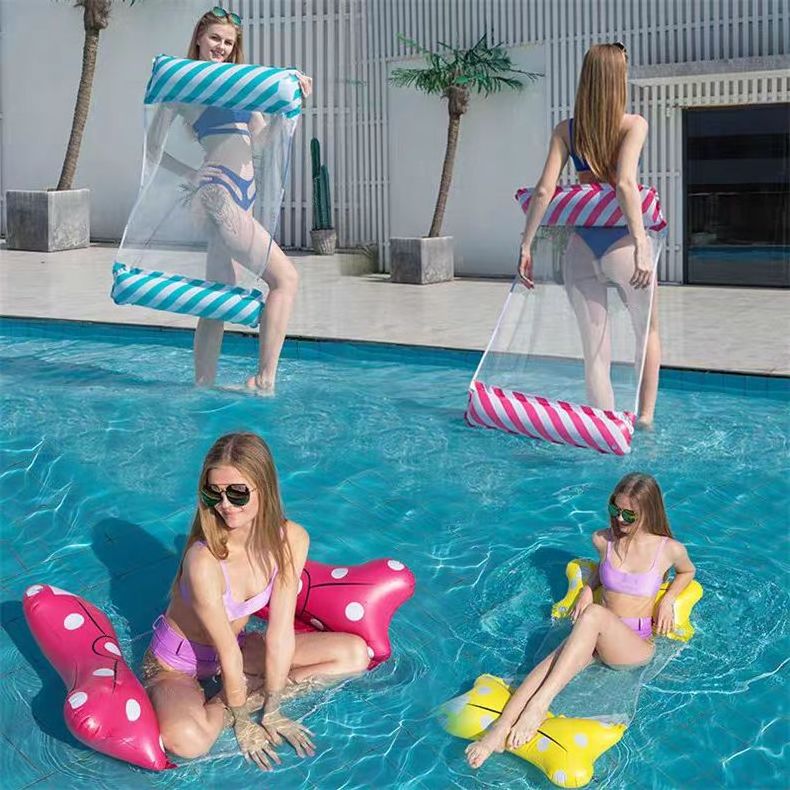 High quality inflatable water hummock Stripe Pool Hammock Floats Swim Floating Chair Water Lounge Bed Pool Floats