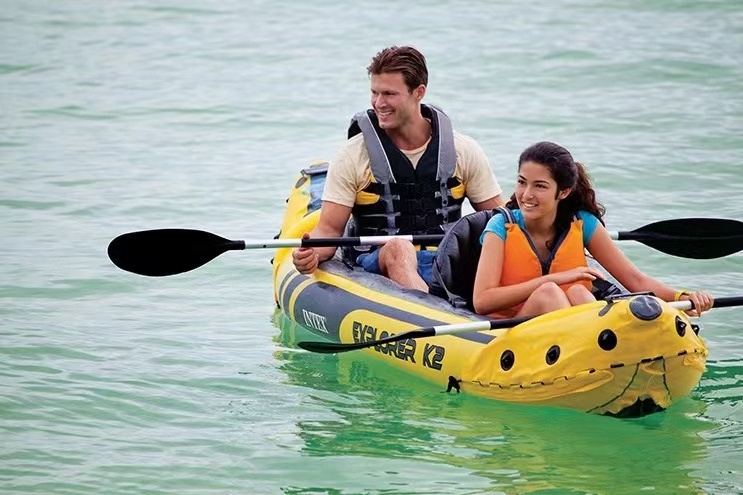 OBL 68307  K2 Kayak 2 Person Inflatable Pedal Canoa Fishing Sea Kayaks Boat