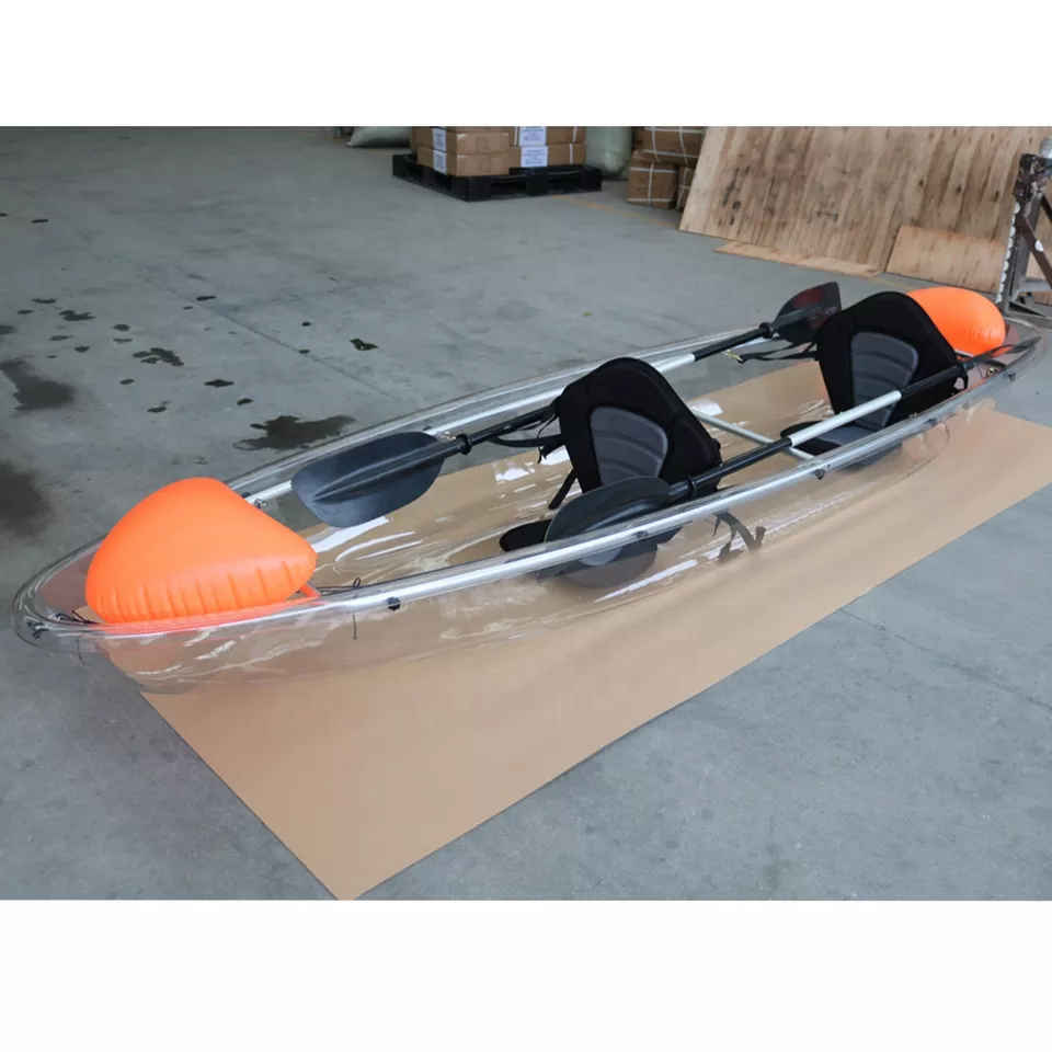 OBL Customized Small Plastic Boats See Through Crystal Bottom Kayak Gonflable Transparent Polycarbonate Clear Kayak