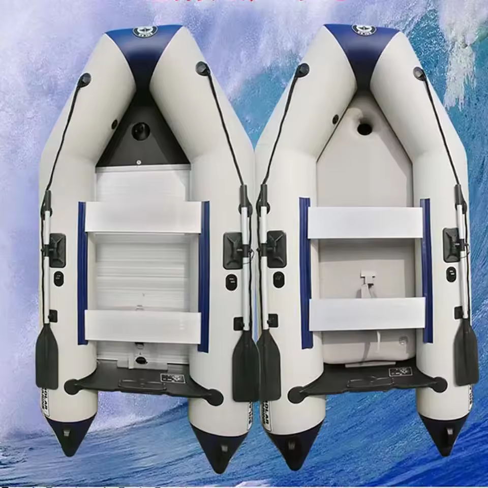 3.3M PVC Kayak Inflatable Boat Anti-collision Fishing Dinghy for 5 Person Fishing Drifting Outdoor Speedboat