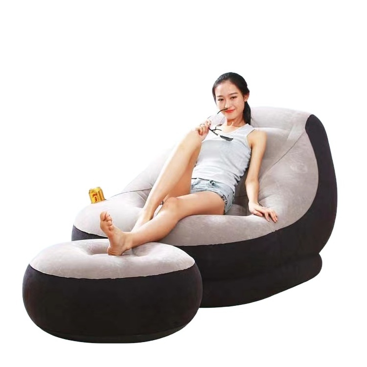 The Latest Indoor Comfortable Inflatable Sofa Bed Thickened Foldable Sofa Chair Camping Beach Seat