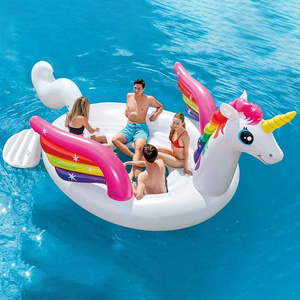 OBL 2022 new design inflatable floater water float rider lake big unicorn pool float tropical tahiti floating island