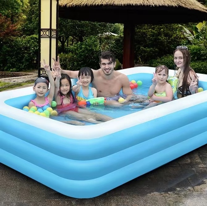 Amazon square durable pvc easy set water sports dome above ground inflatable pool