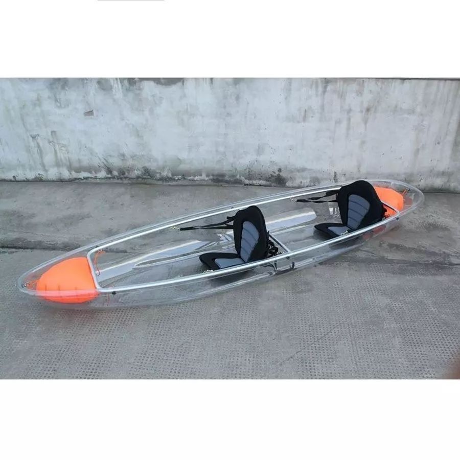 Favorite 2023 New Design Crystal Boat Fiberglass Kayak Rowing Boats Small Hard Plastic Boat