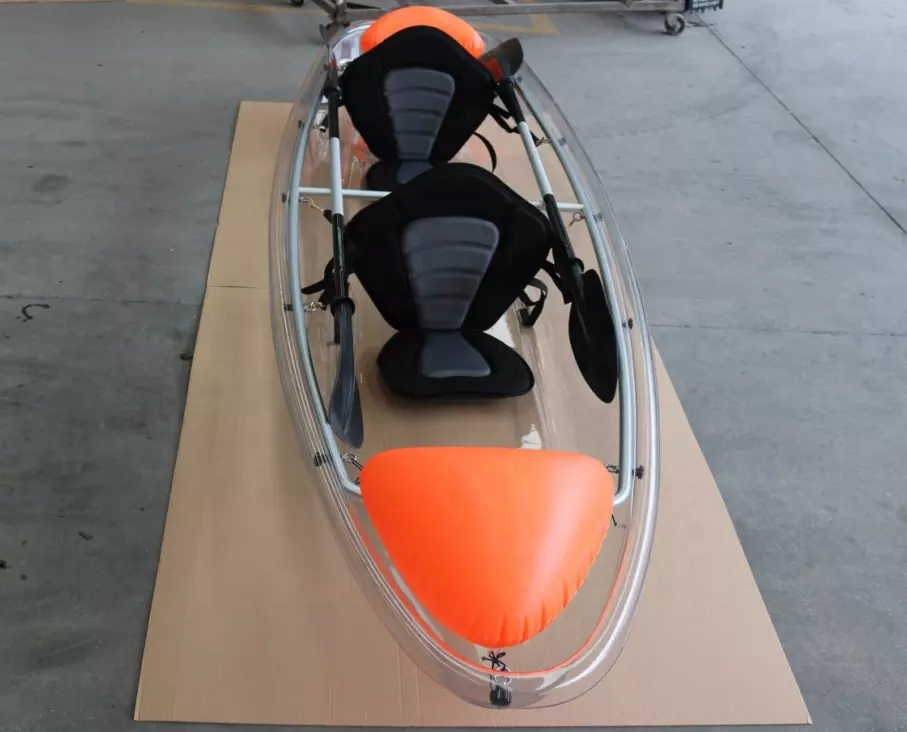 OBL Customized Small Plastic Boats See Through Crystal Bottom Kayak Gonflable Transparent Polycarbonate Clear Kayak