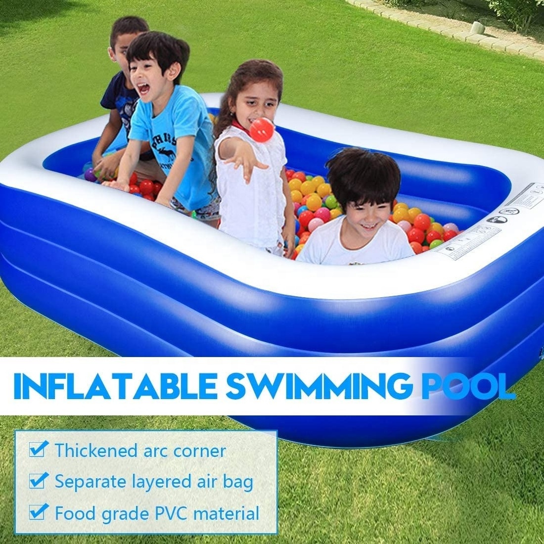 OBL 2023 New Design Large Above Ground Pvc Inflatable Swimming Pool Customizable Outdoor Ball Pit Kids&Adults  Paddling Pool 