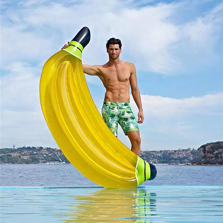 OBL New Arrivals Banana Pool Floats for Adults Inflatable Giant Fruit Pool Floats Toys Swimming Ring Inflatable Ride On Mat