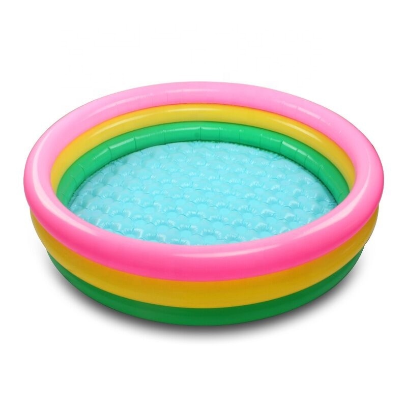 Kids Inflatable Pool  Swimming Above Ground Pvc Durable Sea World Printing Bubble Bottom Blow Up Pool