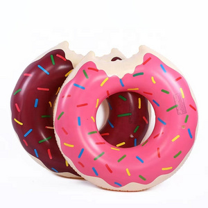 hot selling Brown Pink Colorful Donuts Pool Floats kids adults inflatable swim buoy donut floating swimming ring