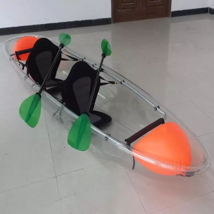 Favorite 2023 New Design Crystal Boat Fiberglass Kayak Rowing Boats Small Hard Plastic Boat