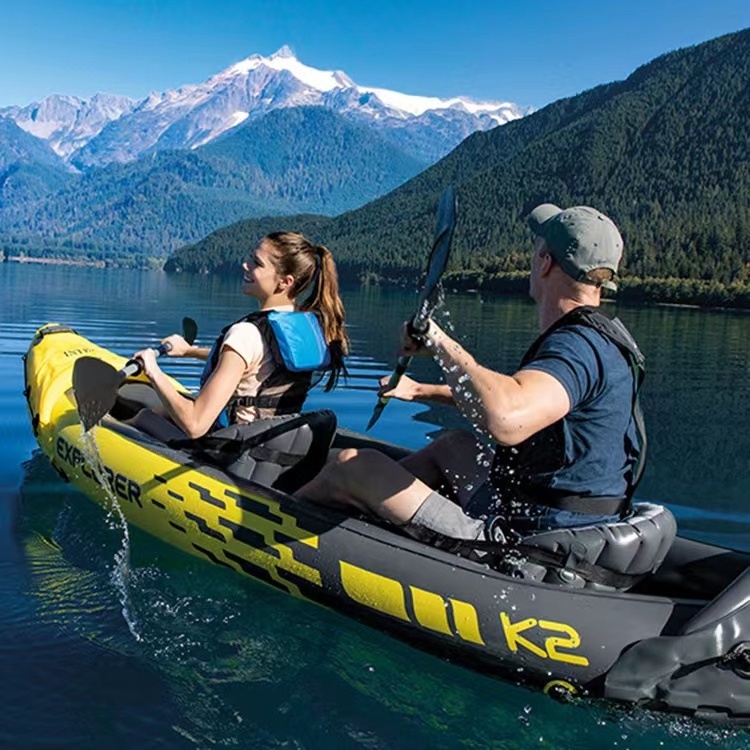 OBL 68307  K2 Kayak 2 Person Inflatable Pedal Canoa Fishing Sea Kayaks Boat