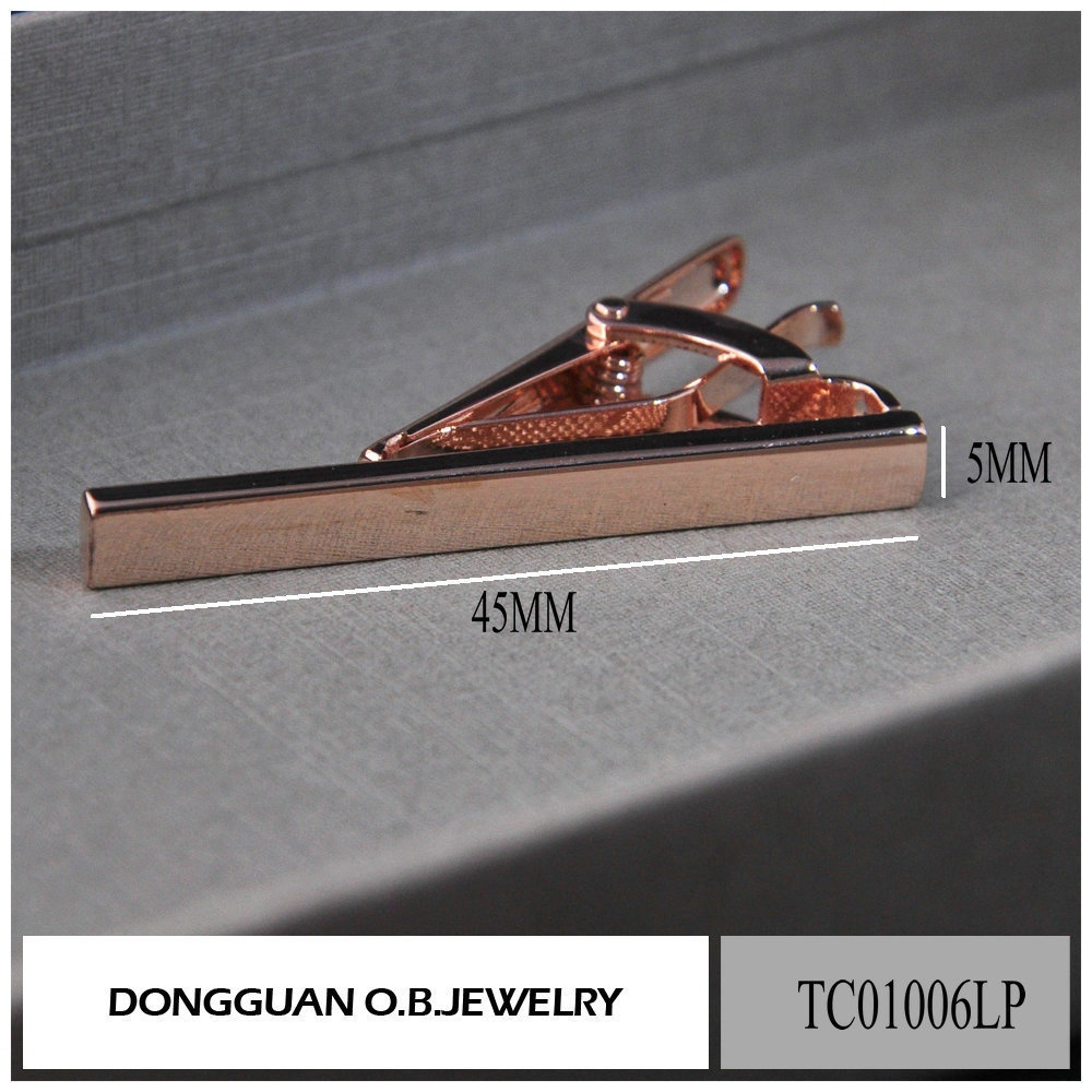 OB Mens Tie Clip Jewelry 5 Different Colors Tie Clip With Your LOGO Copper Material Square Blacnk Tie Clip For Men Shirt