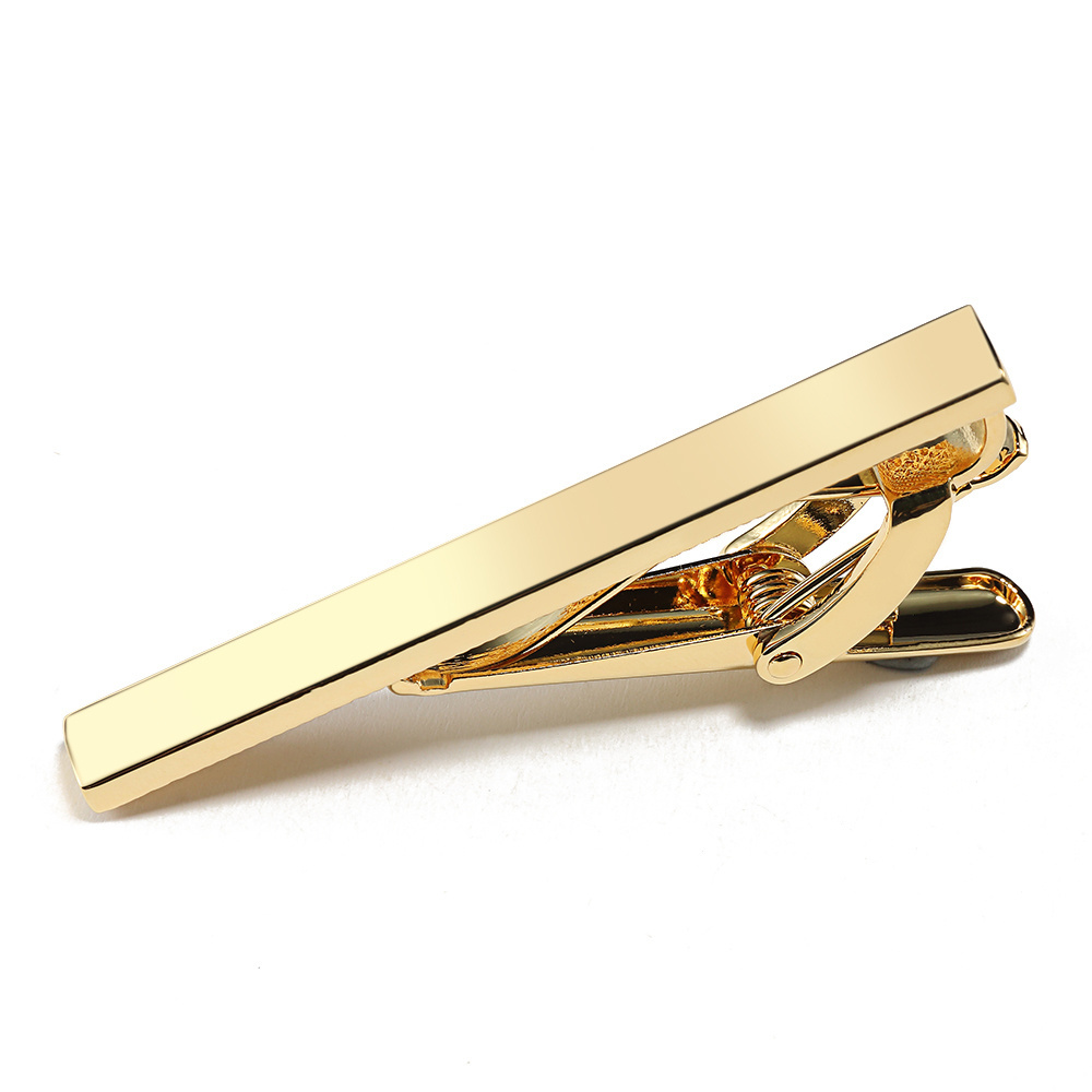 OB Mens Tie Clip Jewelry 5 Different Colors Tie Clip With Your LOGO Copper Material Square Blacnk Tie Clip For Men Shirt