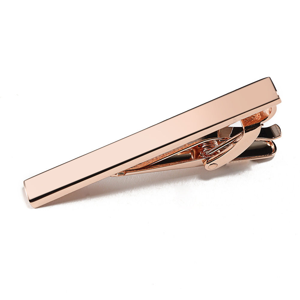 OB Mens Tie Clip Jewelry 5 Different Colors Tie Clip With Your LOGO Copper Material Square Blacnk Tie Clip For Men Shirt