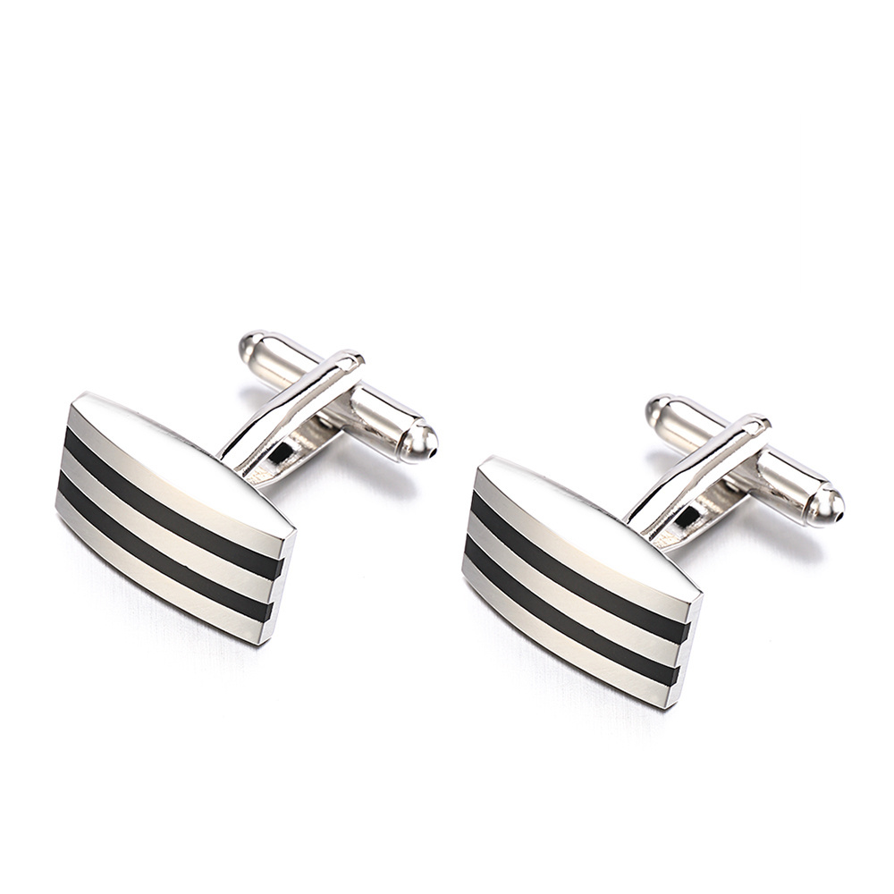 Wholesale Black Enamel Cufflinks OB Brand Men's Jewelry High Quality Cuff links For Mens Shirt Cuffs Cufflink Factory In China