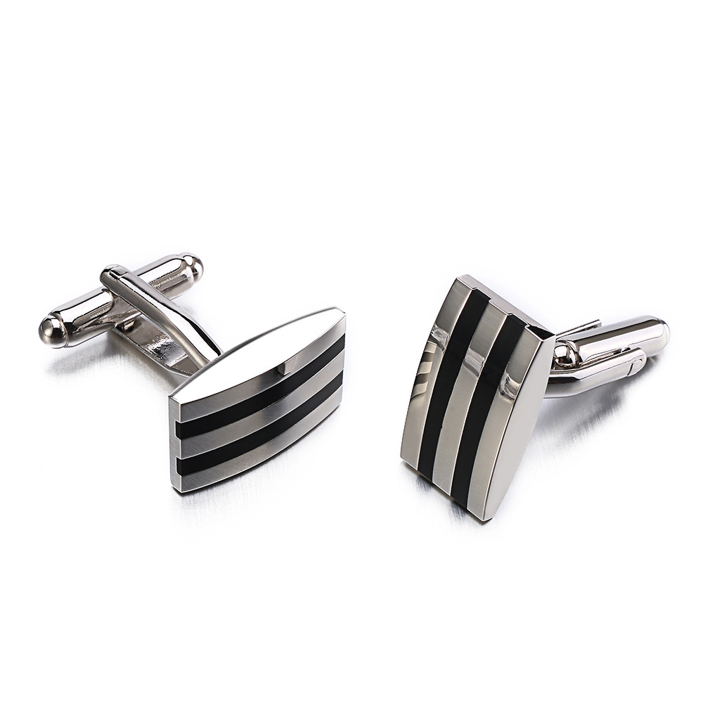 Wholesale Black Enamel Cufflinks OB Brand Men's Jewelry High Quality Cuff links For Mens Shirt Cuffs Cufflink Factory In China