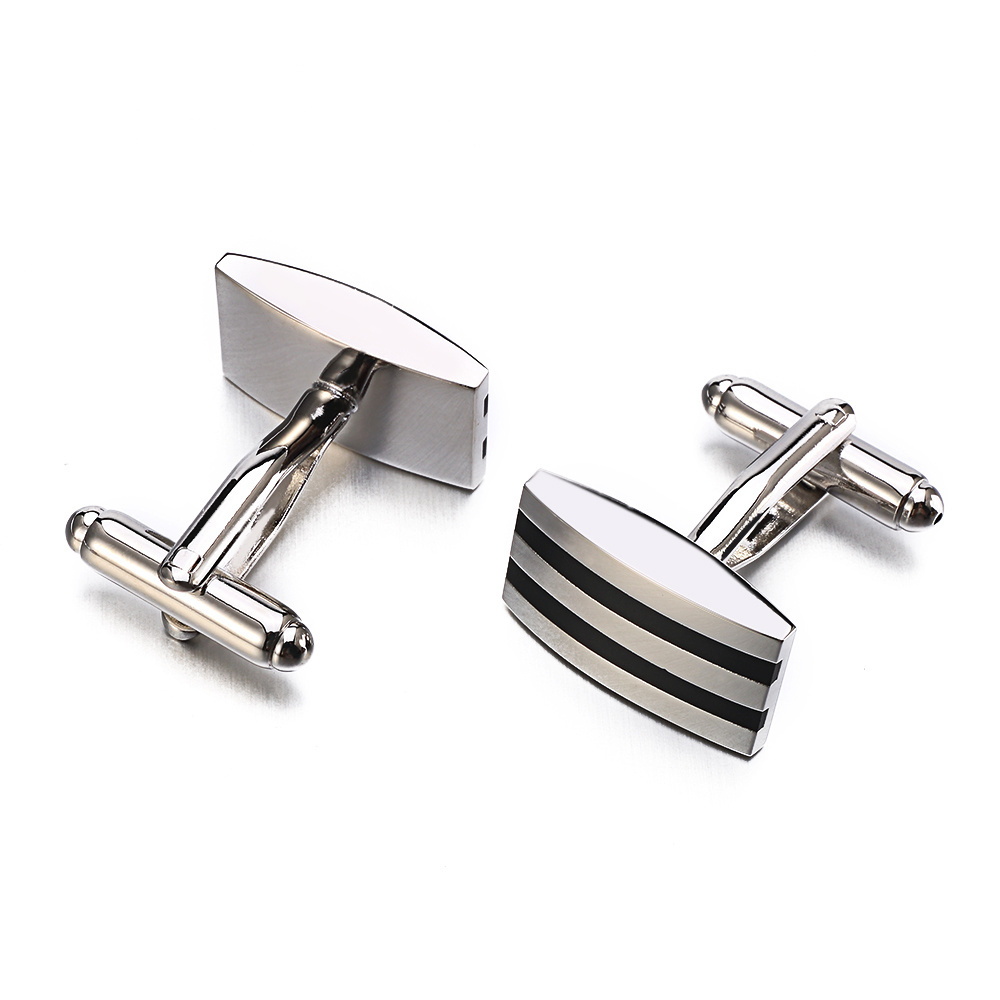 Wholesale Black Enamel Cufflinks OB Brand Men's Jewelry High Quality Cuff links For Mens Shirt Cuffs Cufflink Factory In China