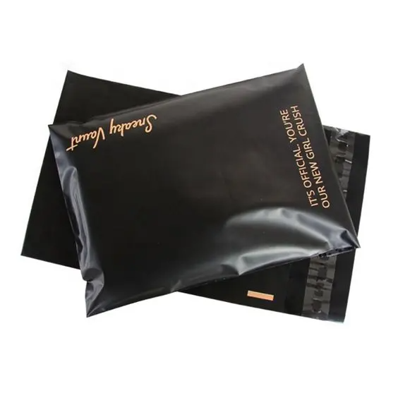 9.8X13.4 Inch Custom Logo Printed Plastic Express Recycled Black Poly Mailer Envelope Poly Mailing Bag For Clothes