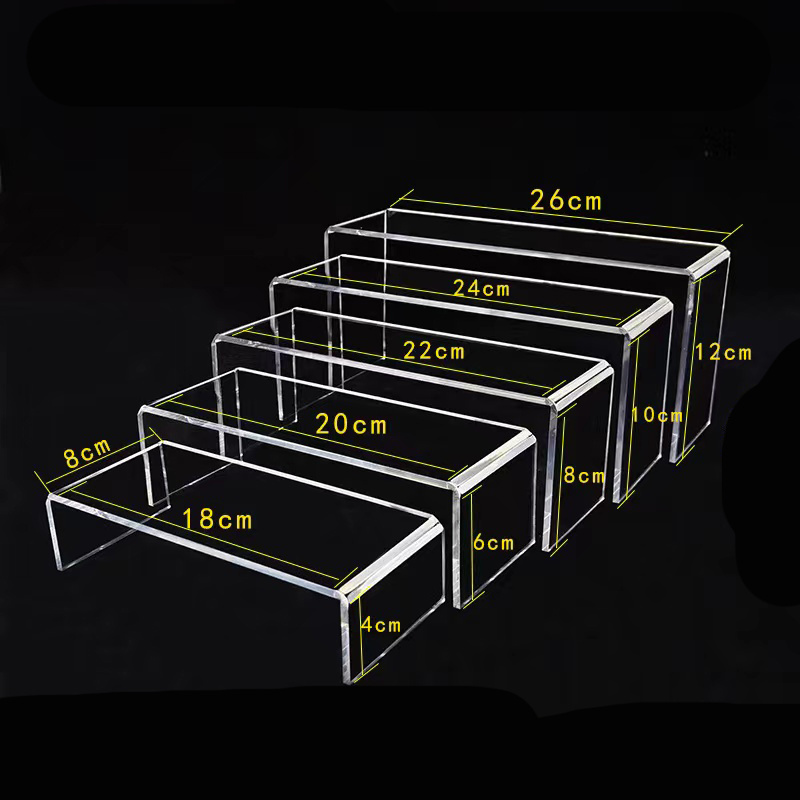 U shaped stand transparent tablet acrylic Figure display riser stand for cosmetics