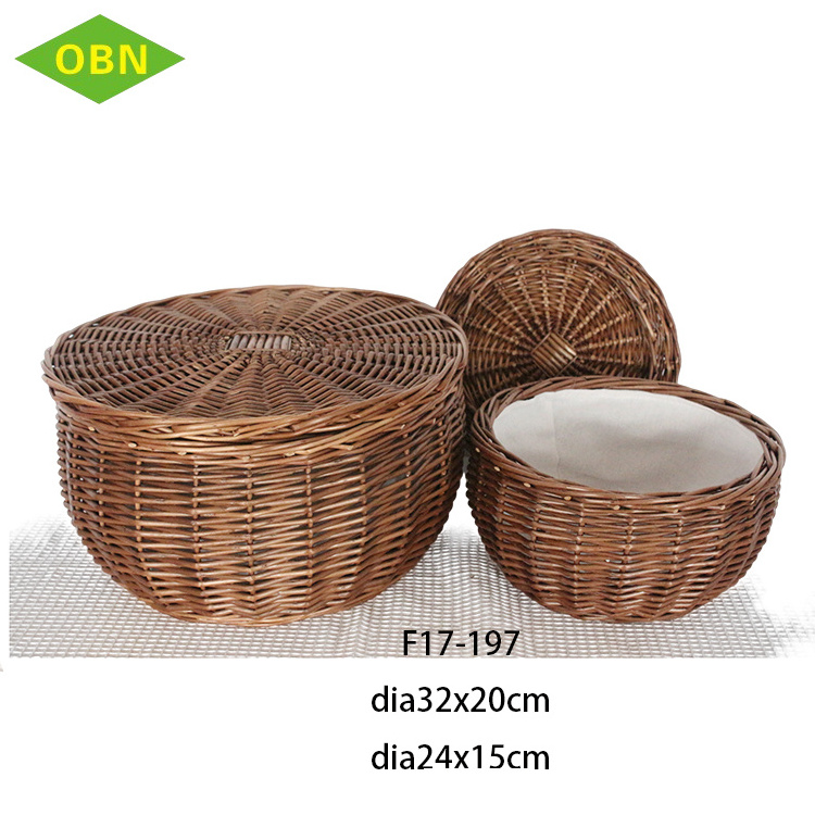 Wholesale small picnic basket home kitchen decorative handmade cheap wicker basket for gifts