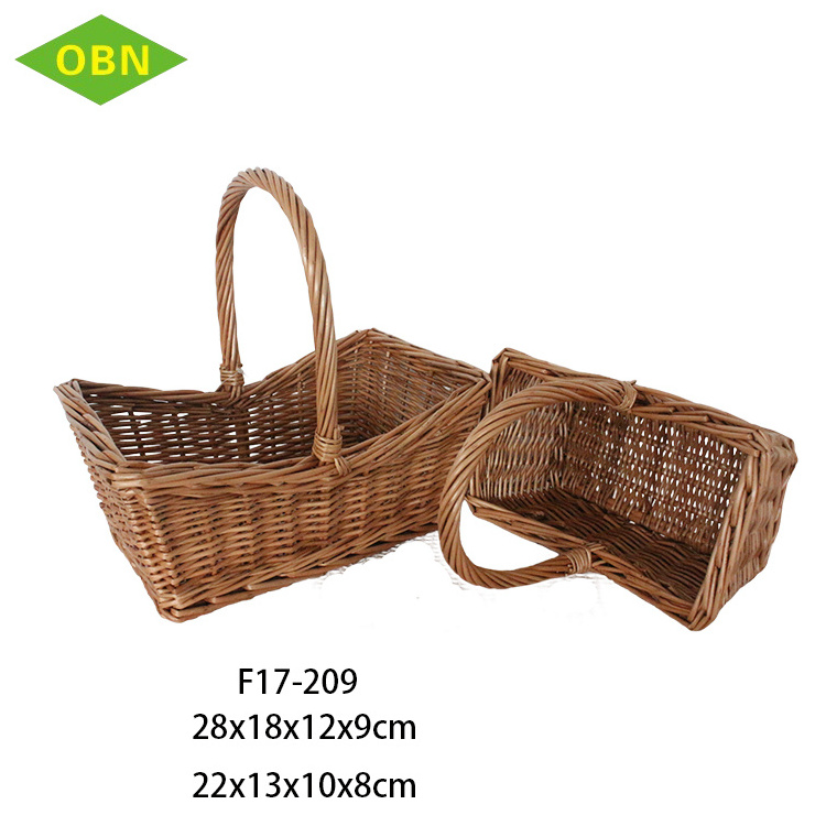 Natural Wicker WOVEN Eco friendly handmade rattan basket disposable fruit empty antique picnic basket