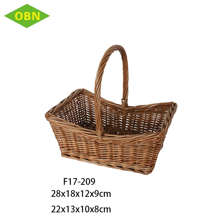 Natural Wicker WOVEN Eco friendly handmade rattan basket disposable fruit empty antique picnic basket