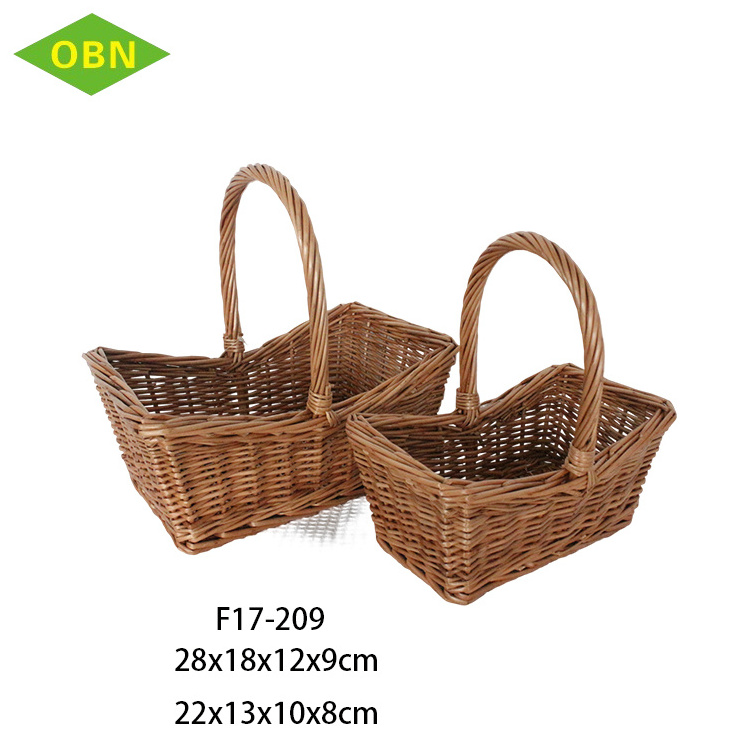 Natural Wicker WOVEN Eco friendly handmade rattan basket disposable fruit empty antique picnic basket