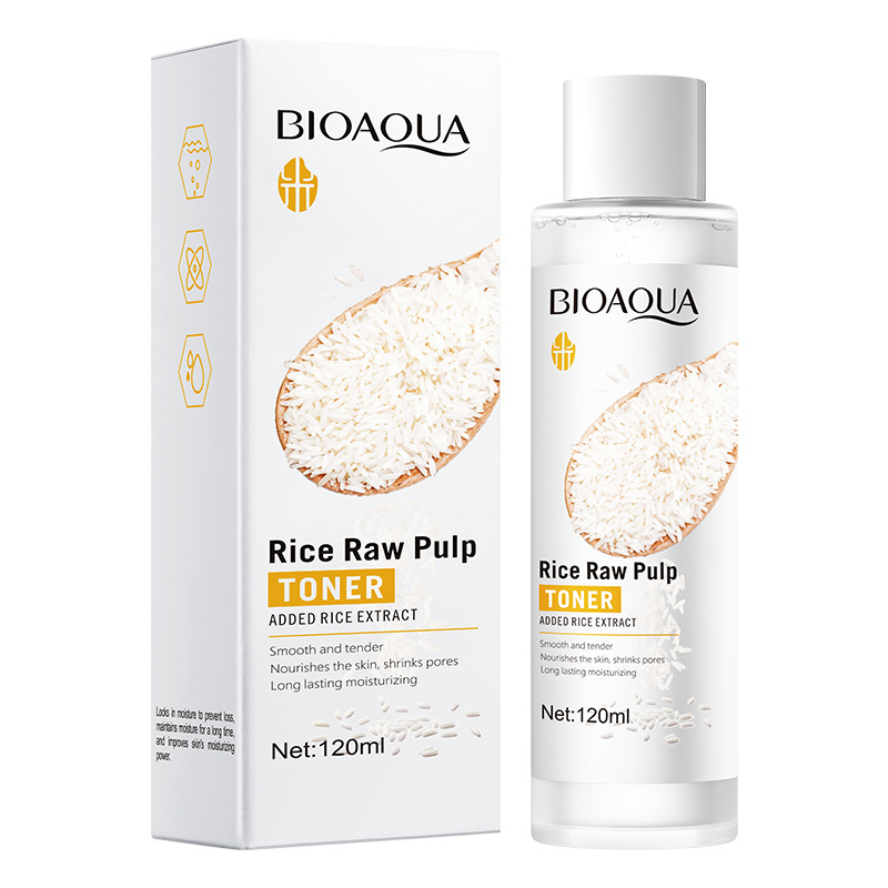 BIOAQUA Rice Raw Pulp Facial Toner Private Label Deep Hydrating Water Tender Toner for Face Elastic and Tender Care for Skin