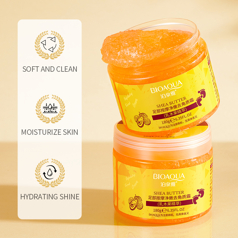 Hot Selling Shea Butter Foot Scrub Moisturizes Soften Feet Balm Private Label Foot Anti-fungal Dead Skin Removal Hand Foot Cream