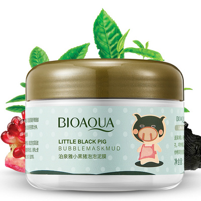 BIOAQUA Deep Pore Cleansing Moisturizing Facial Mud Mask Smoothing Anti-Acne Carbonated Bubble Clay Mask