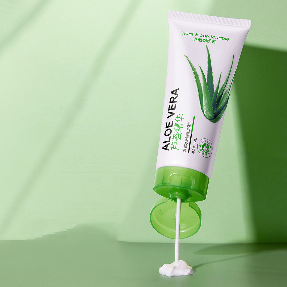 OEM BIOAQUA aloe vera tender skin hydrating face wash oil control nourishing foam whitening moisturizing face cleanser