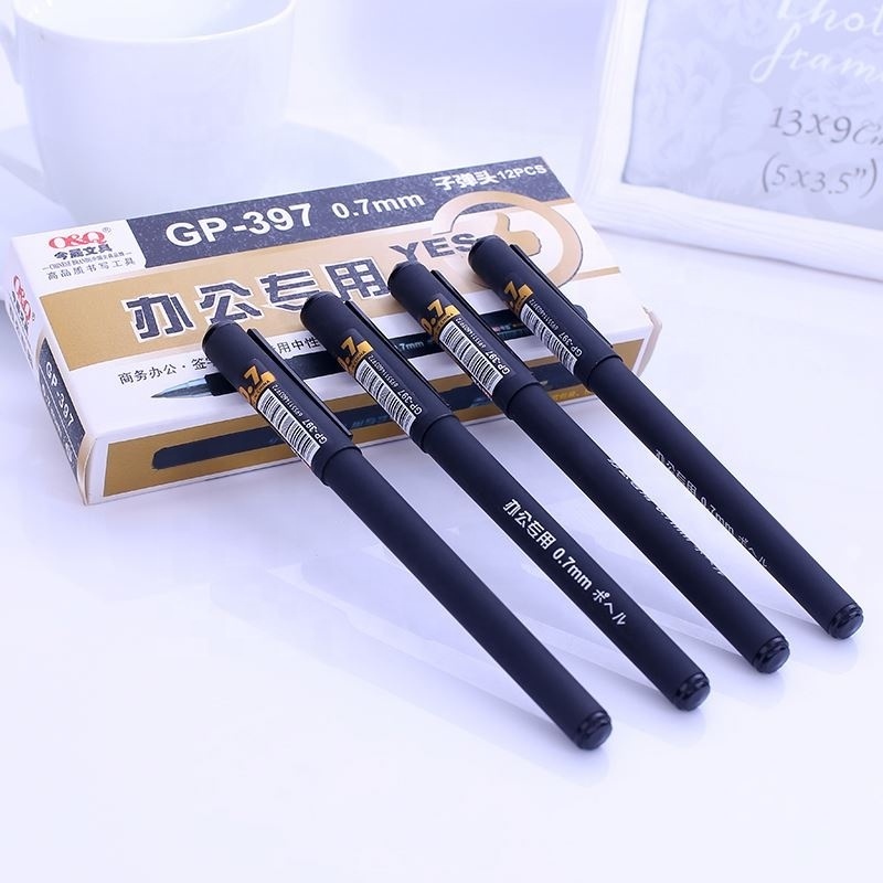 Excellent quality black/blue stylish non-toxic 0.7mm office use plastic gel pens