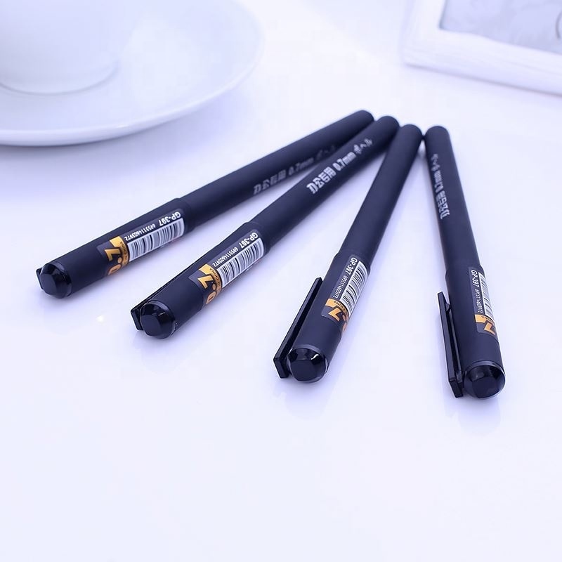 Excellent quality black/blue stylish non-toxic 0.7mm office use plastic gel pens