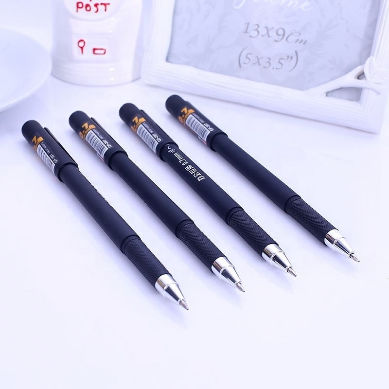 Excellent quality black/blue stylish non-toxic 0.7mm office use plastic gel pens