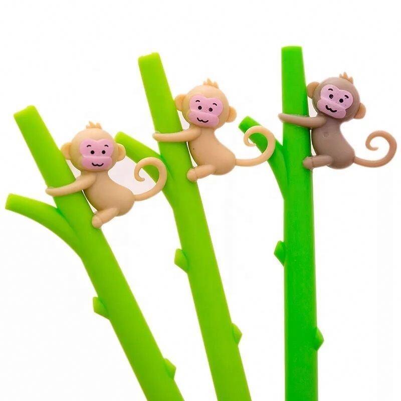 Latest arrival non-toxic fastness cartoon monkey hot sale gel pen