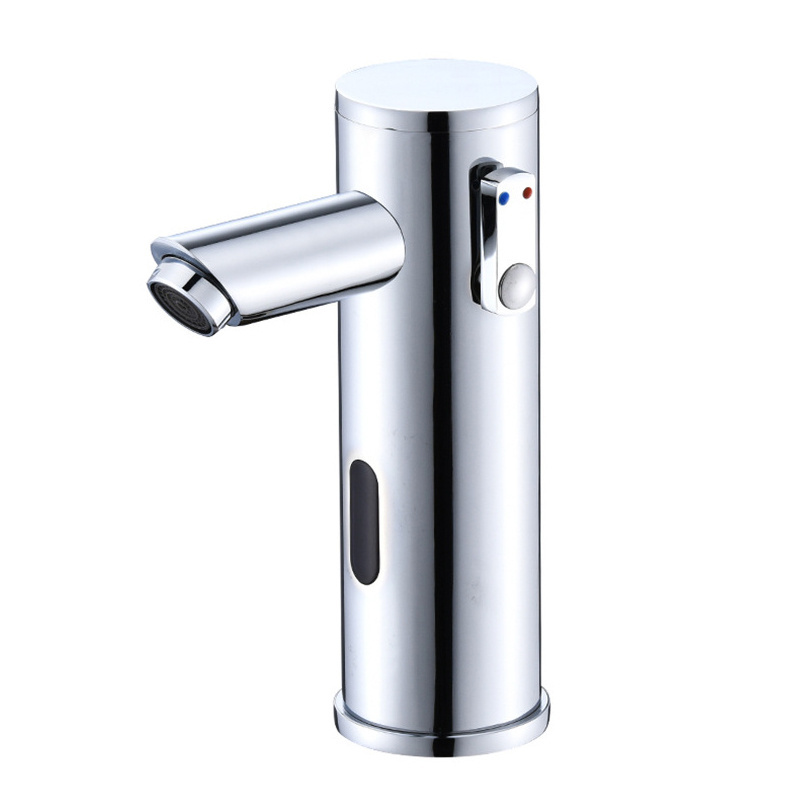 Lavatory Hot And Cold Water Automatic Shut Off Faucet Chrome Brass Basin Faucet Automatic Infrared Sensor Taps