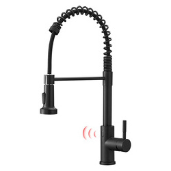 Spring Modern Brass Ceramic Brushed Nickel Sense Kitchen Taps Deck Mounted Touch Pull Out Kitchen Sink Faucets with Sprayer