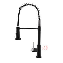 Spring Modern Brass Ceramic Brushed Nickel Sense Kitchen Taps Deck Mounted Touch Pull Out Kitchen Sink Faucets with Sprayer