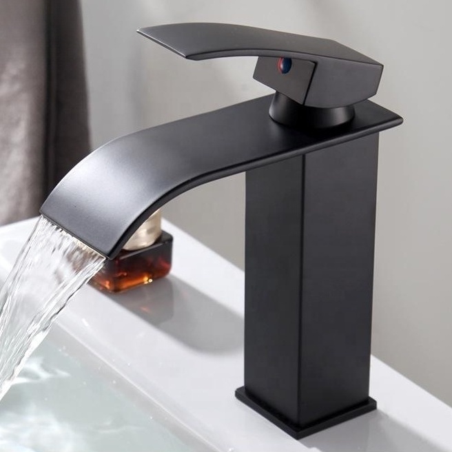 2023 Waterfall Bathroom Basin Taps Mixer Faucet Cold and Hot Single Handle Wash Bathroom Basin Faucets